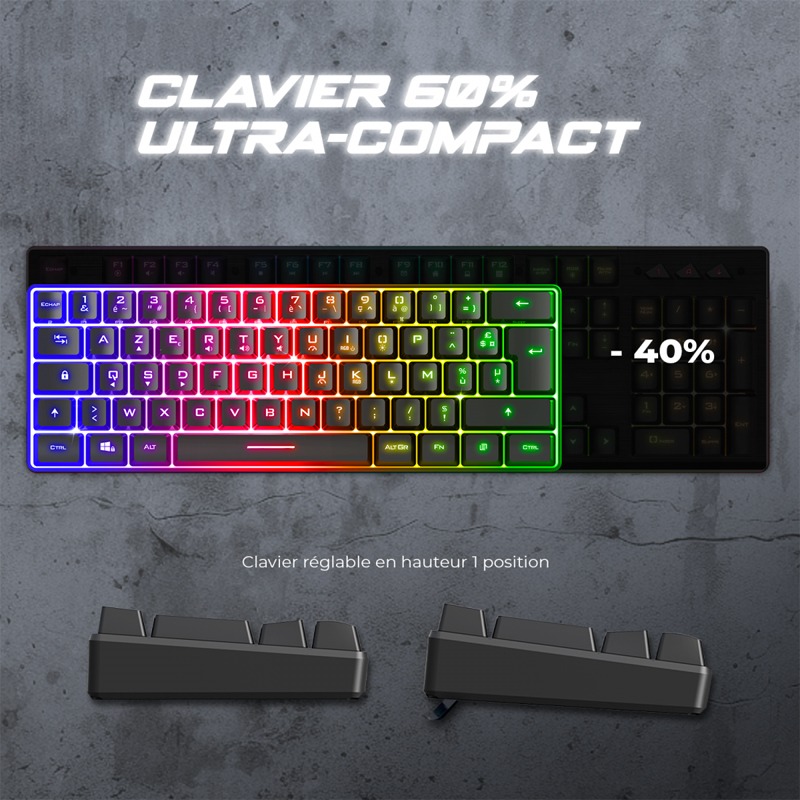 Clavier Gamer Filaire SPIRIT OF GAMER PRO-K2 RGB – Noir